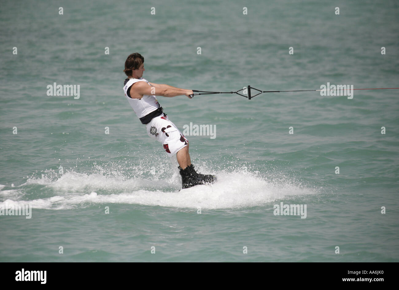 Chad Sharpe of Canada at the Wakeboard World Cup tournament in Doha