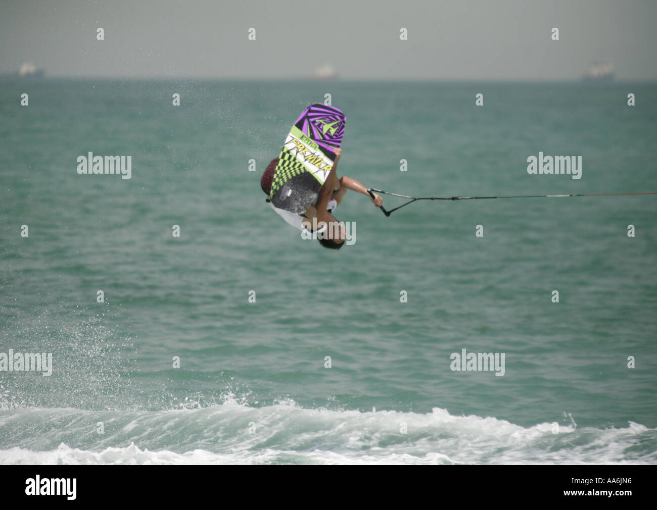 Danny Harf of the USA at the Wakeboard World Cup tournament in Doha
