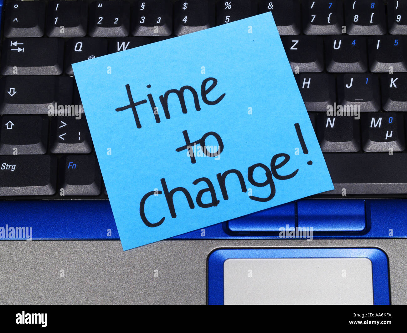 memo note on notebook, time to change Stock Photo - Alamy