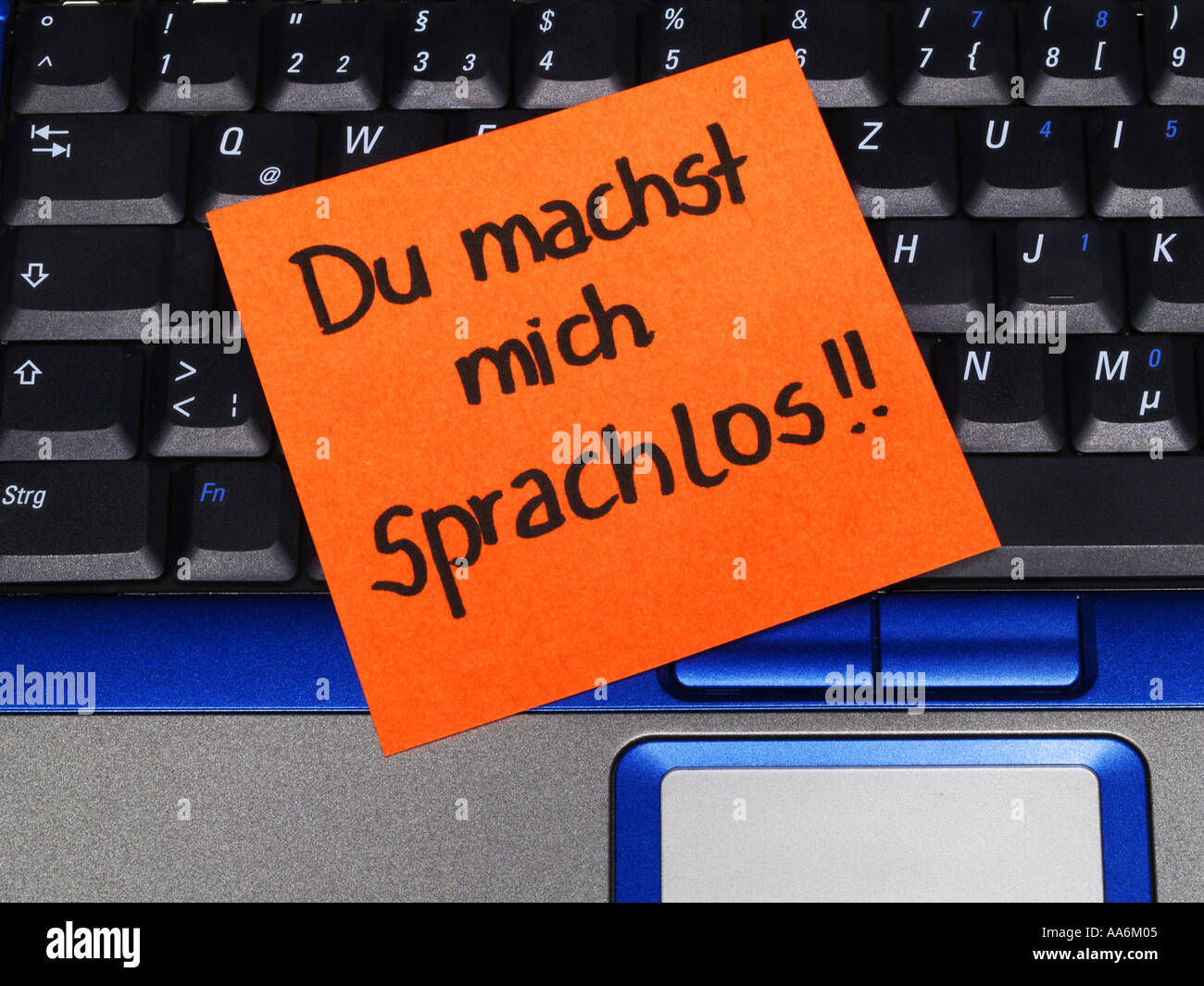 memo note on notebook, you make me speechless Stock Photo