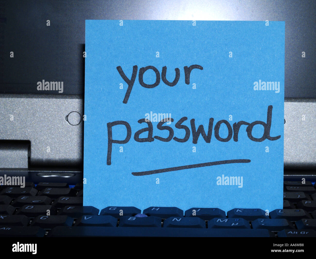memo note on notebook, your password Stock Photo - Alamy