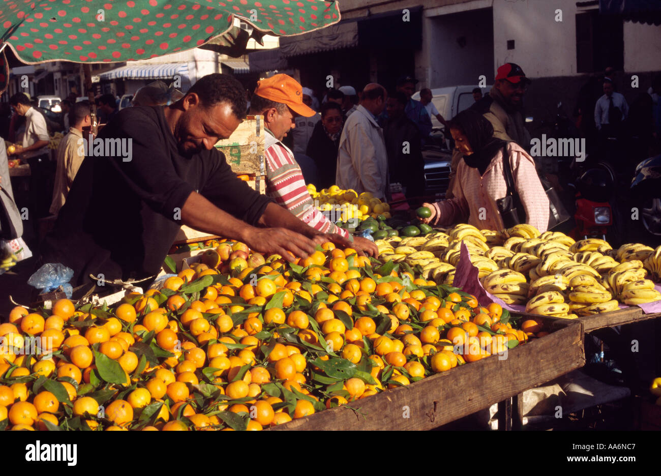Orange vendor - Rabat, MOROCCO Stock Photo