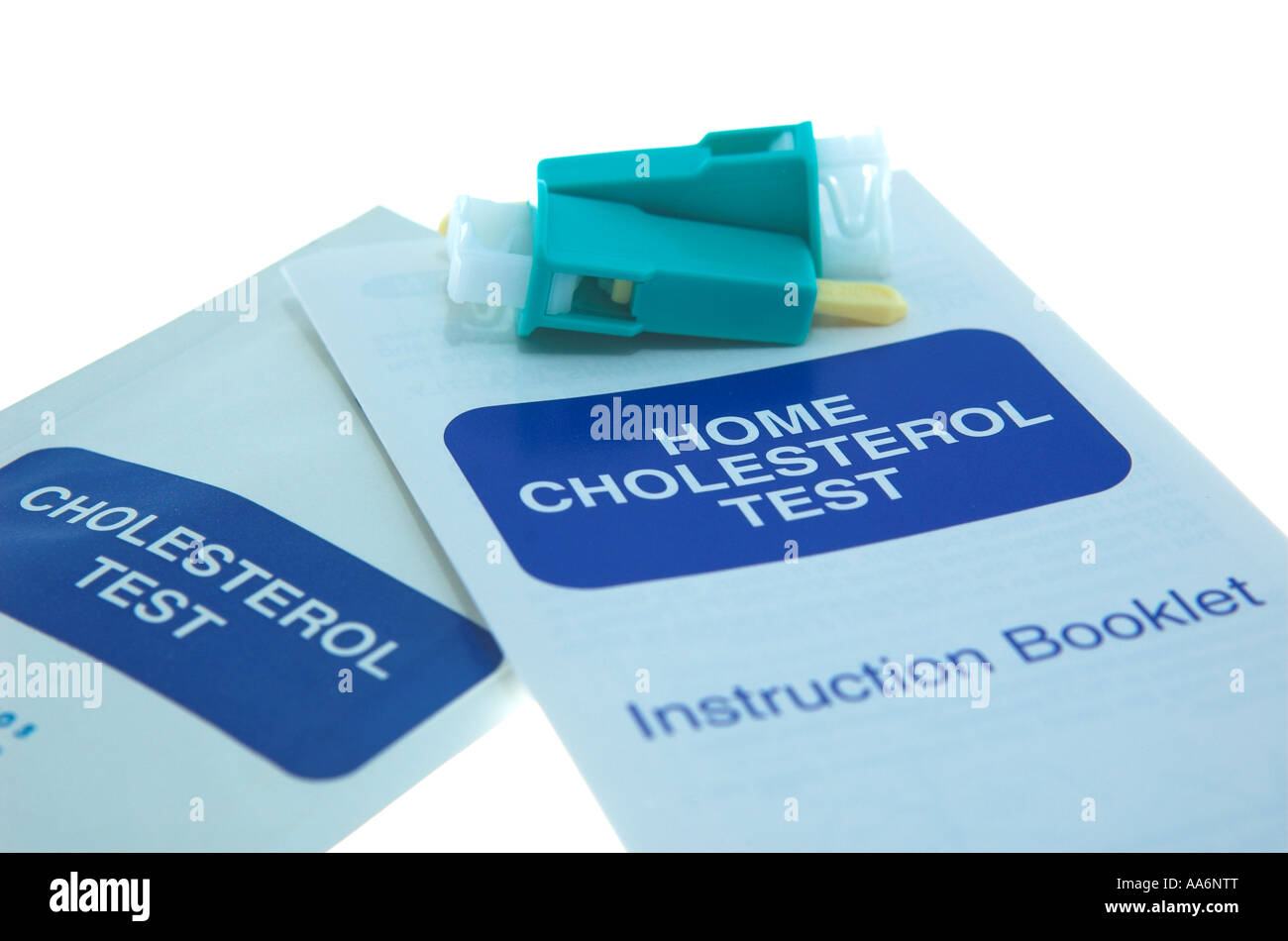 Instructions and cholesterol test Stock Photo Alamy