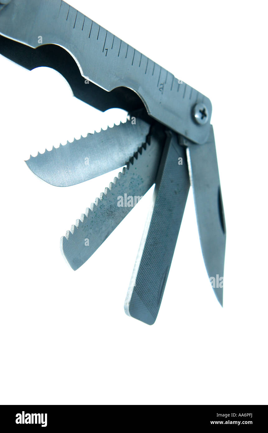 Multi tool instrument opened with blades displayed Stock Photo - Alamy