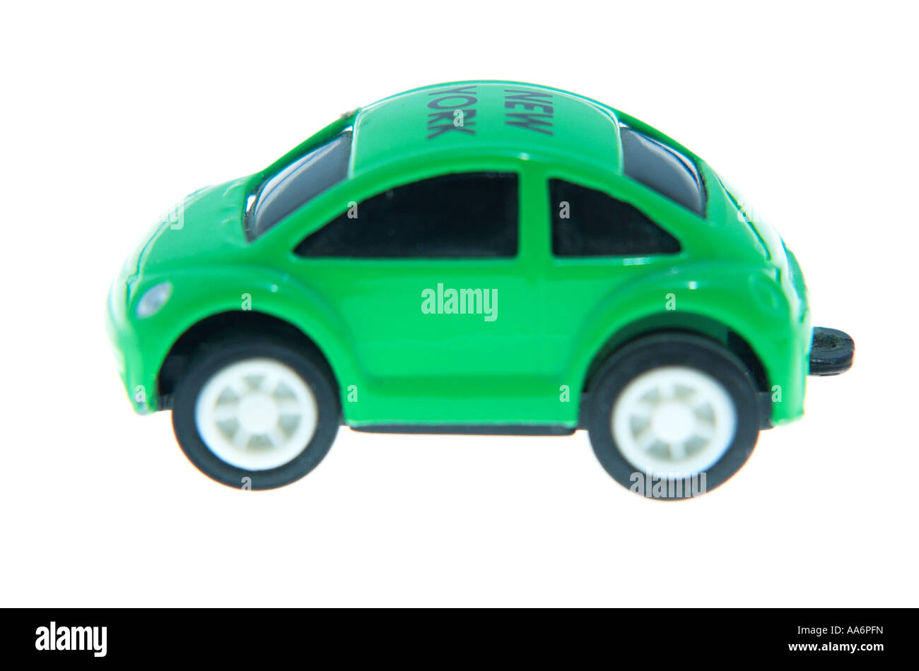 Side view of minature green VW Beetle car Stock Photo Alamy