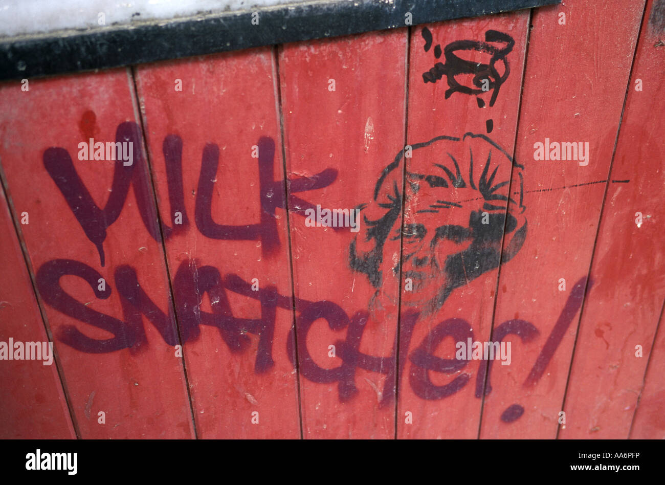 Milk Snatcher grafitti Stock Photo