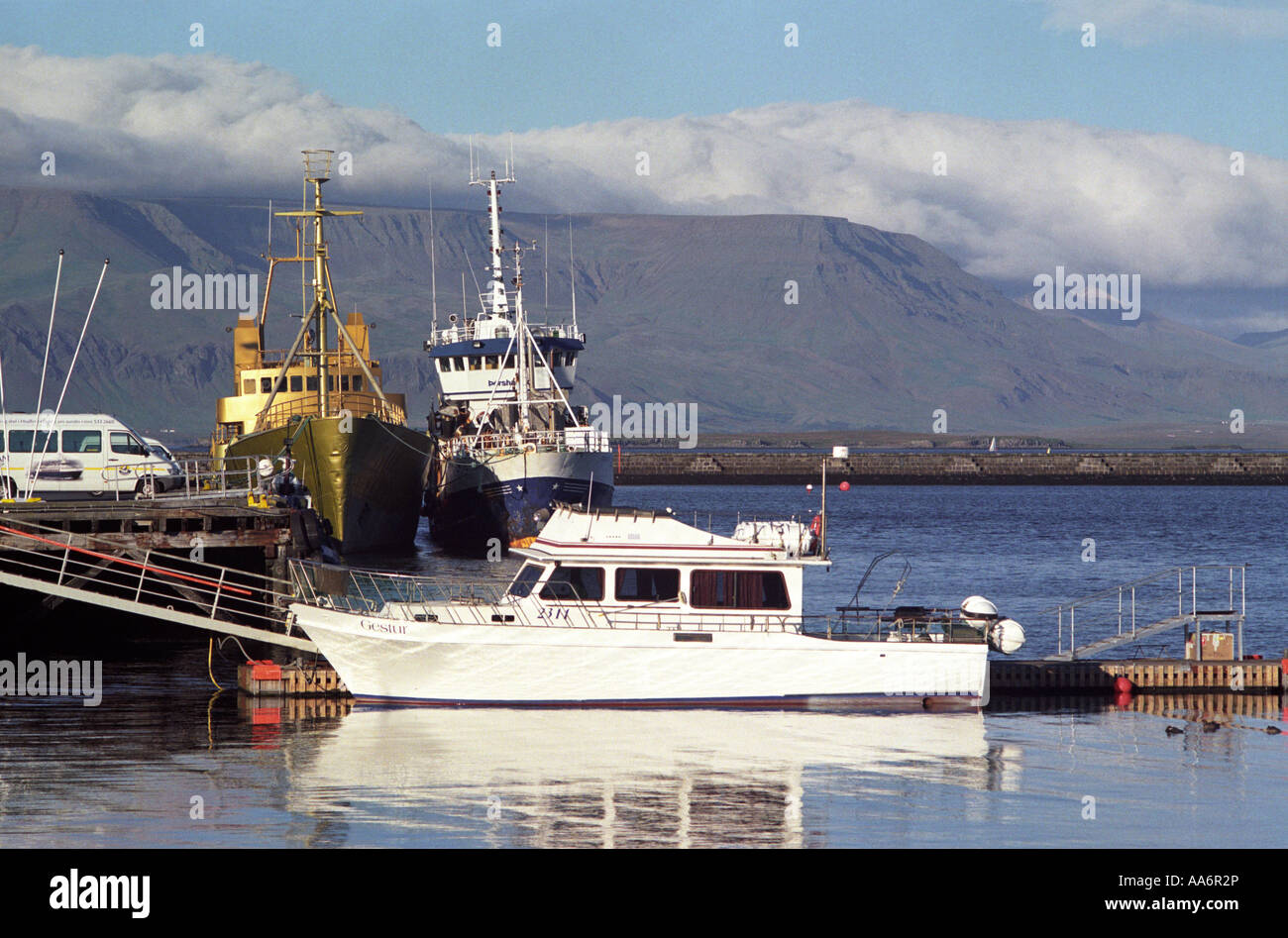 Harbour scene in Reykjavik Stock Photo