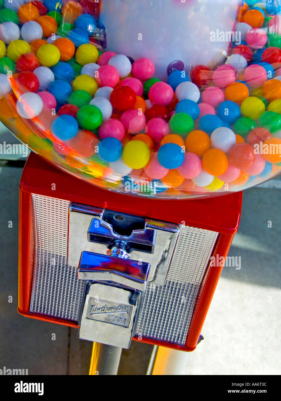 Bubblegum Chewing Gum machine on sidewalk in San Francisco California  USA Stock Photo