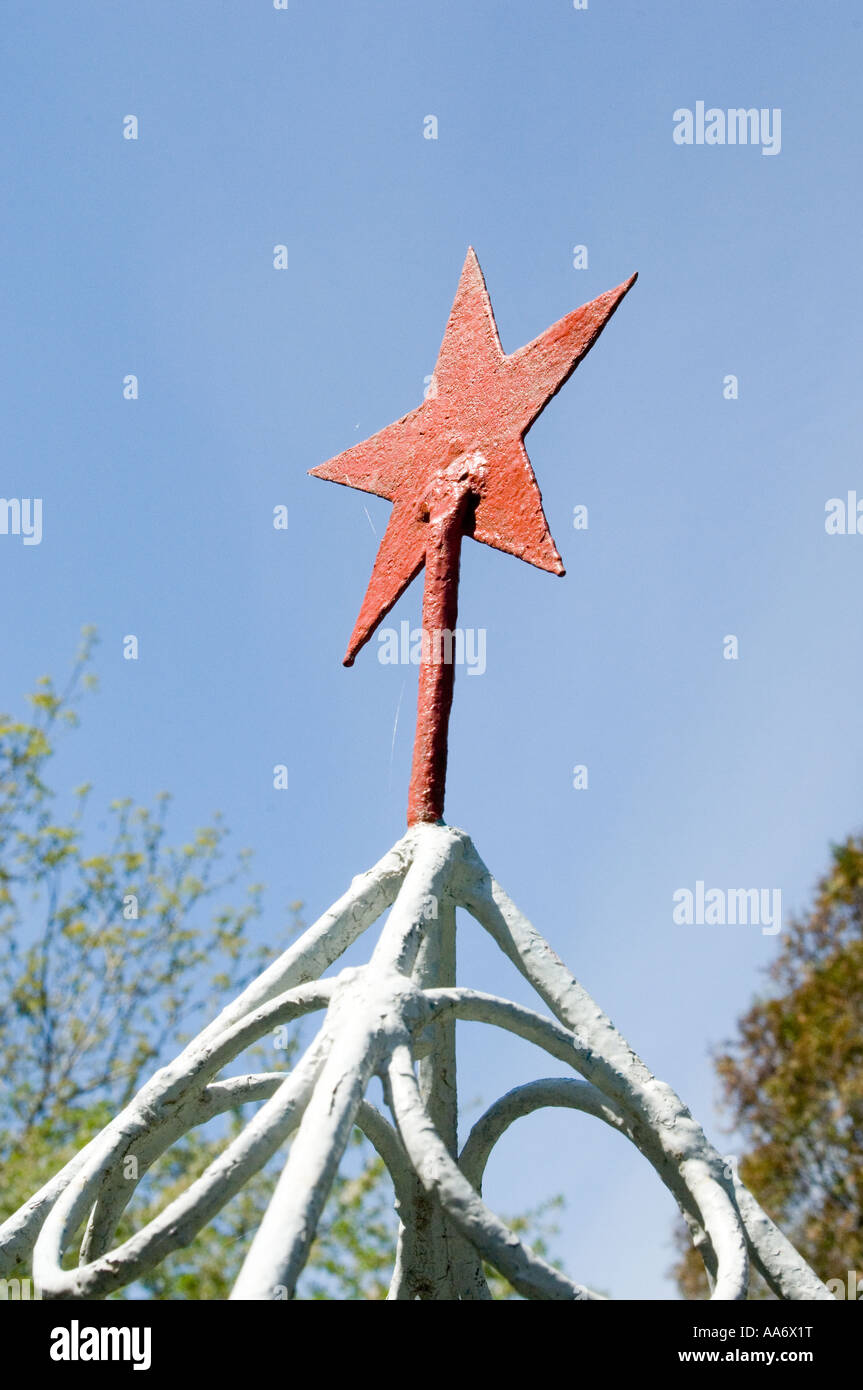 Soviet star in a cemetery in the North Caucasus city of Georgievsk Stock Photo