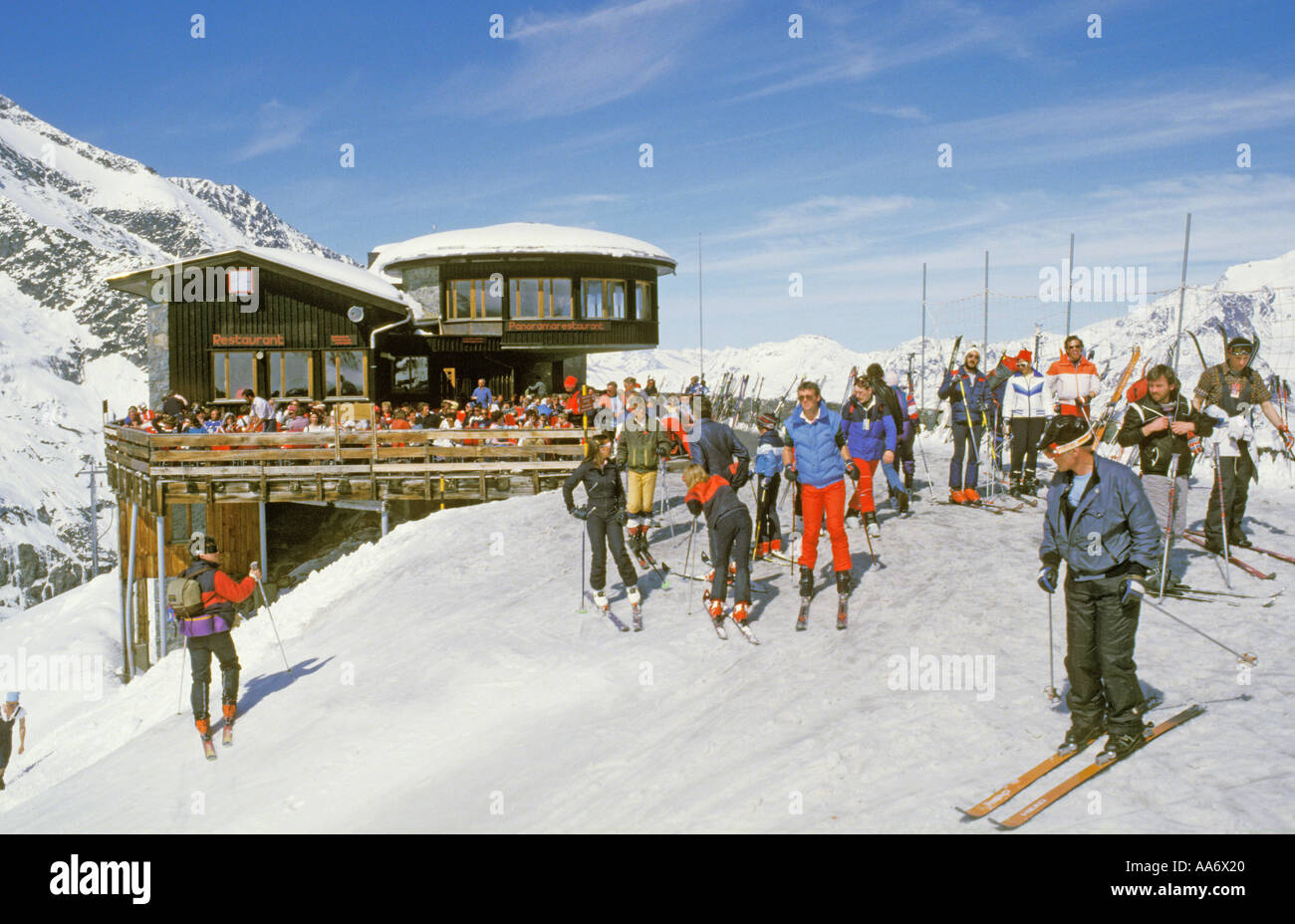 Ski lodge and restaurant Saas Fee Switzerland Stock Photo Alamy