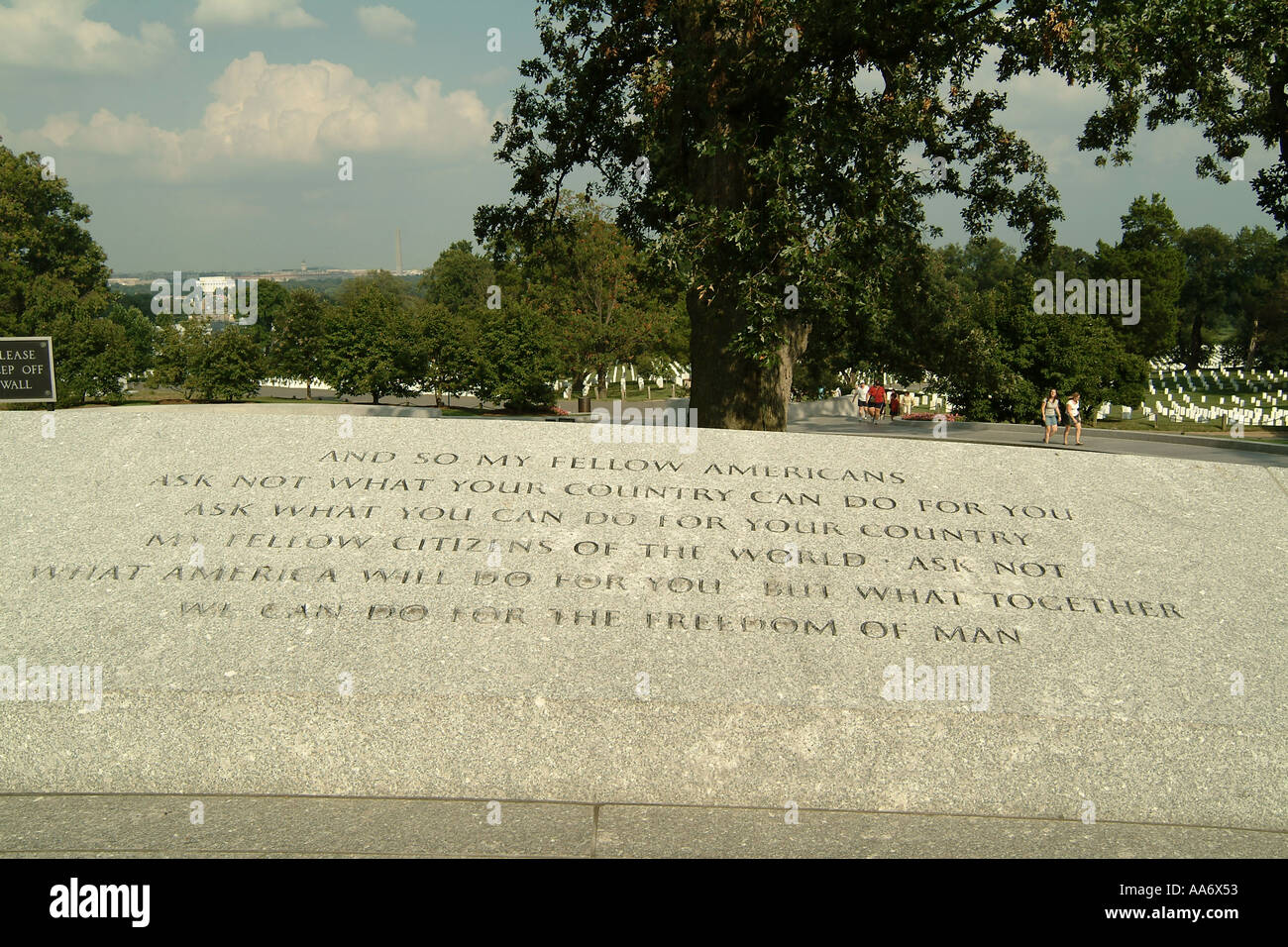 JFK speech Arlington National cemetery USA Stock Photo