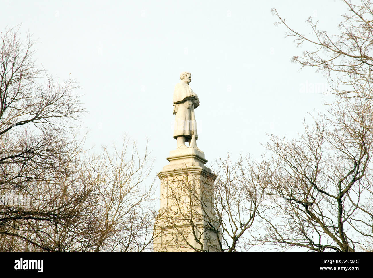 civil war statue in cambridge common harvard massachusetts usa Stock