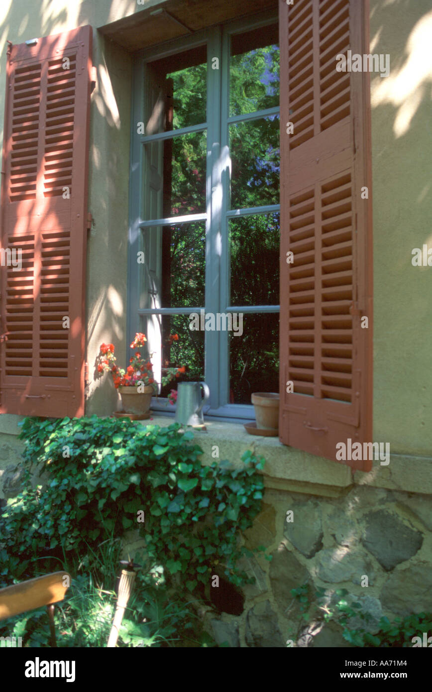 France. Aix en Provence. Atelier Paul Cezanne. Photo of his window. Cezanne started painting here around 1900. Stock Photo