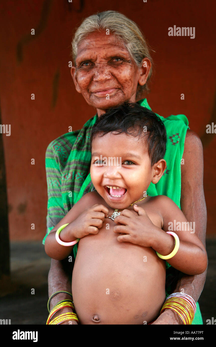 Woman and child at Sarap village, Orissa, India Stock Photo - Alamy