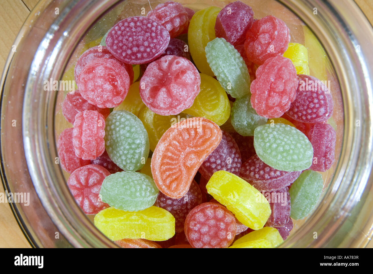 Boiled sweets in a glass jar Stock Photo Alamy