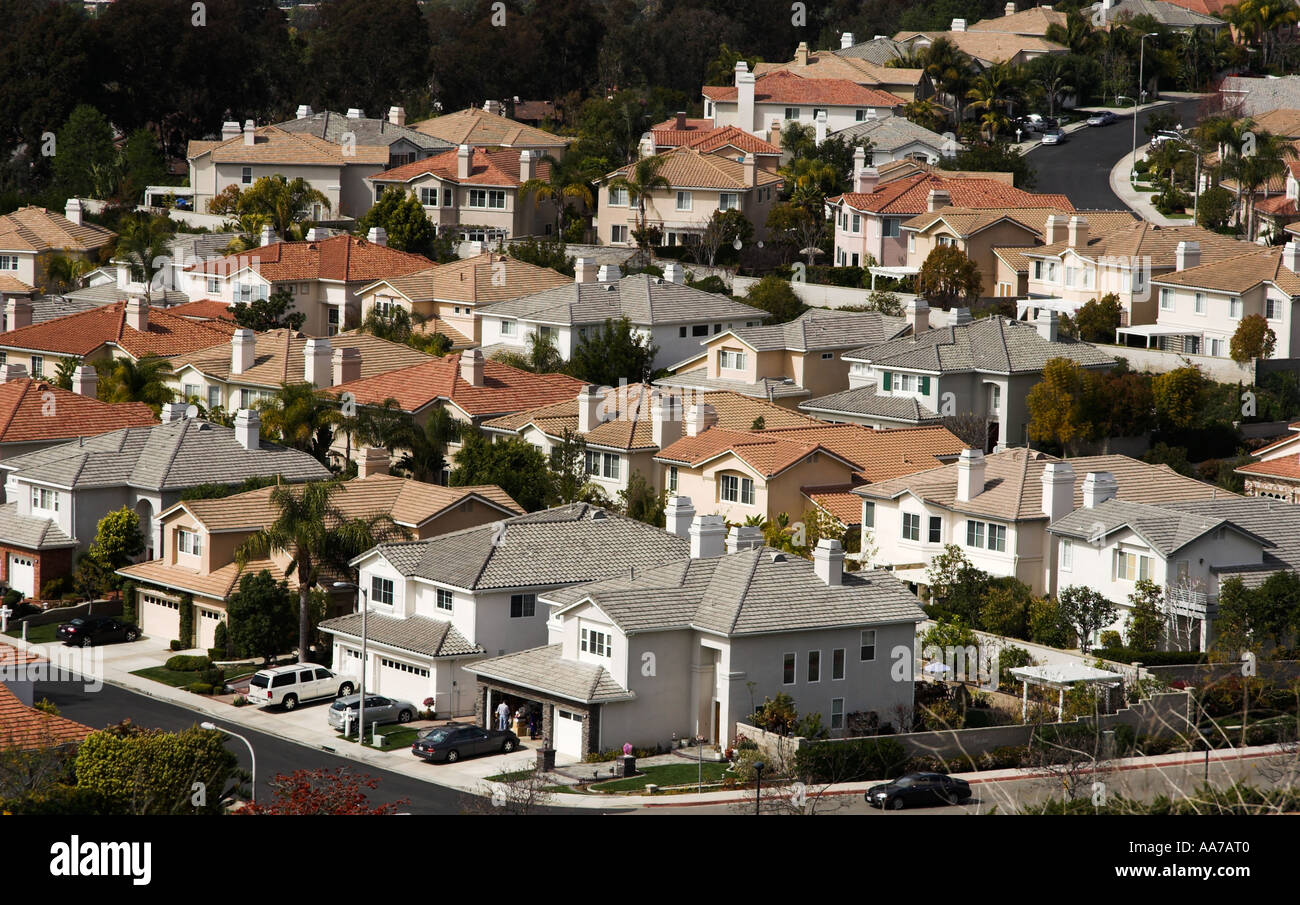 Aerial view of a housing development in Turtle Rock neighborhood Stock