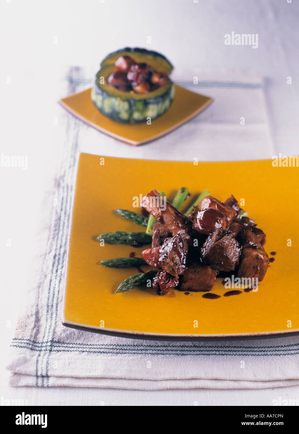 Calf ribs meat roasted with seasonings Stock Photo - Alamy