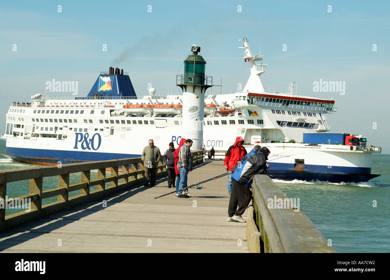 Pride of Calais a P and O PO ferry approaching Calais ferry port northern  France Europe EU Stock Photo - Alamy