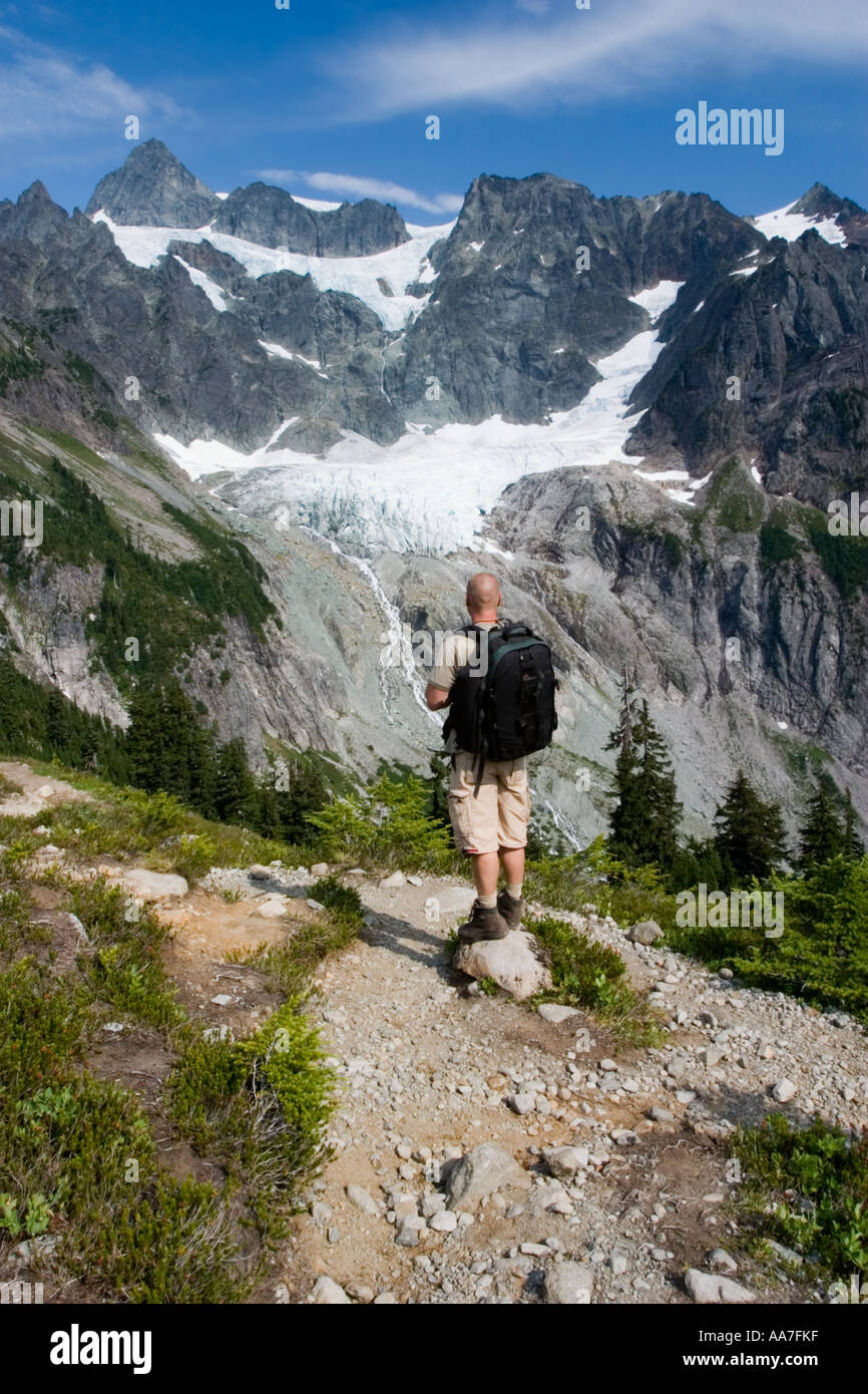 High altitude hiking Stock Photo Alamy