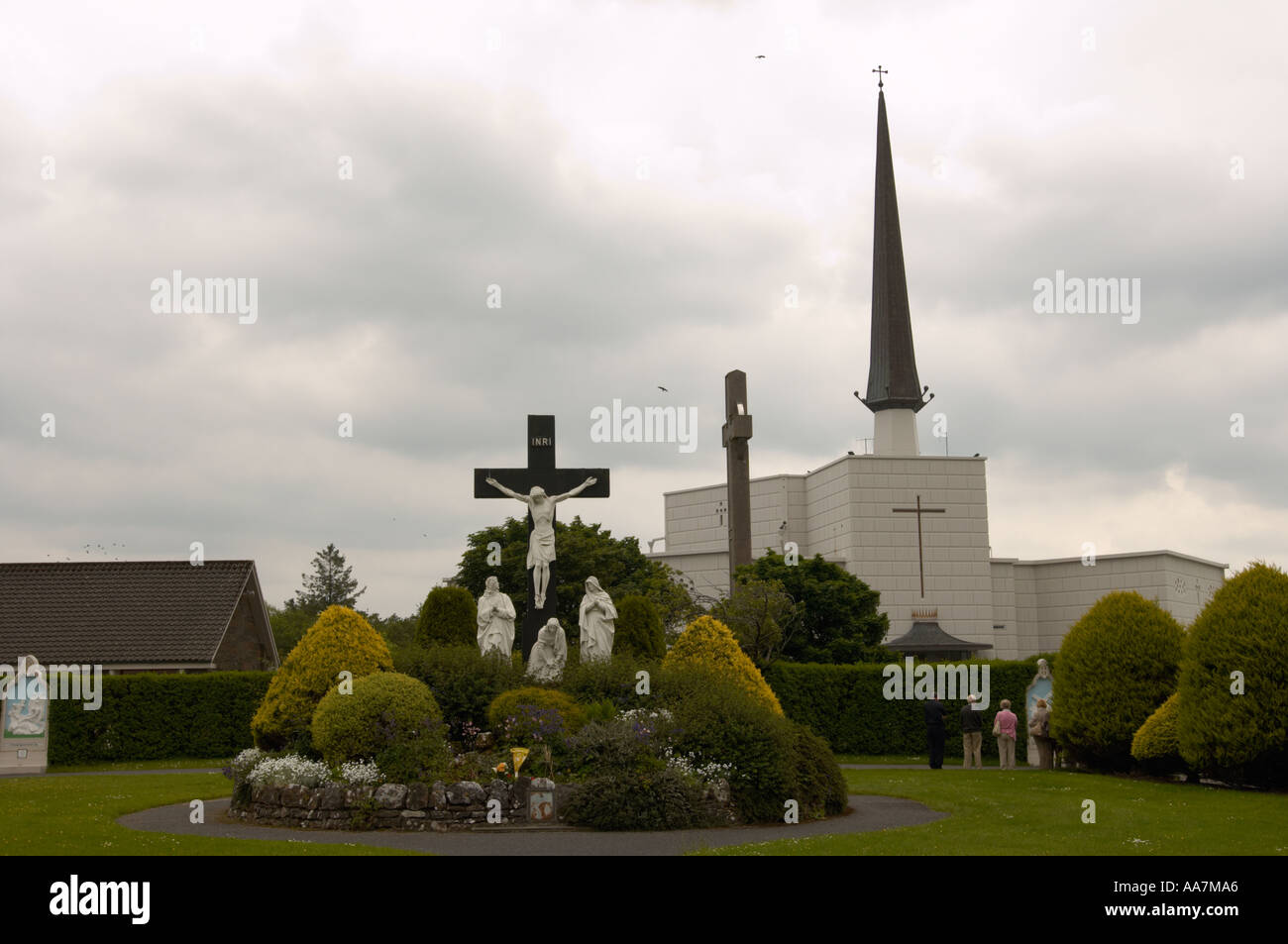 Knock shrine in County Mayo Ireland where in 1879 Lady St Joseph and St John the Evangelist appeared at the south gable Stock Photo