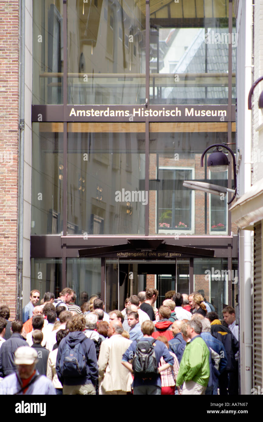 One of the popular entrances to Amsterdam Historisch Museum off G Begijnen Sloot Amsterdam Holland Stock Photo