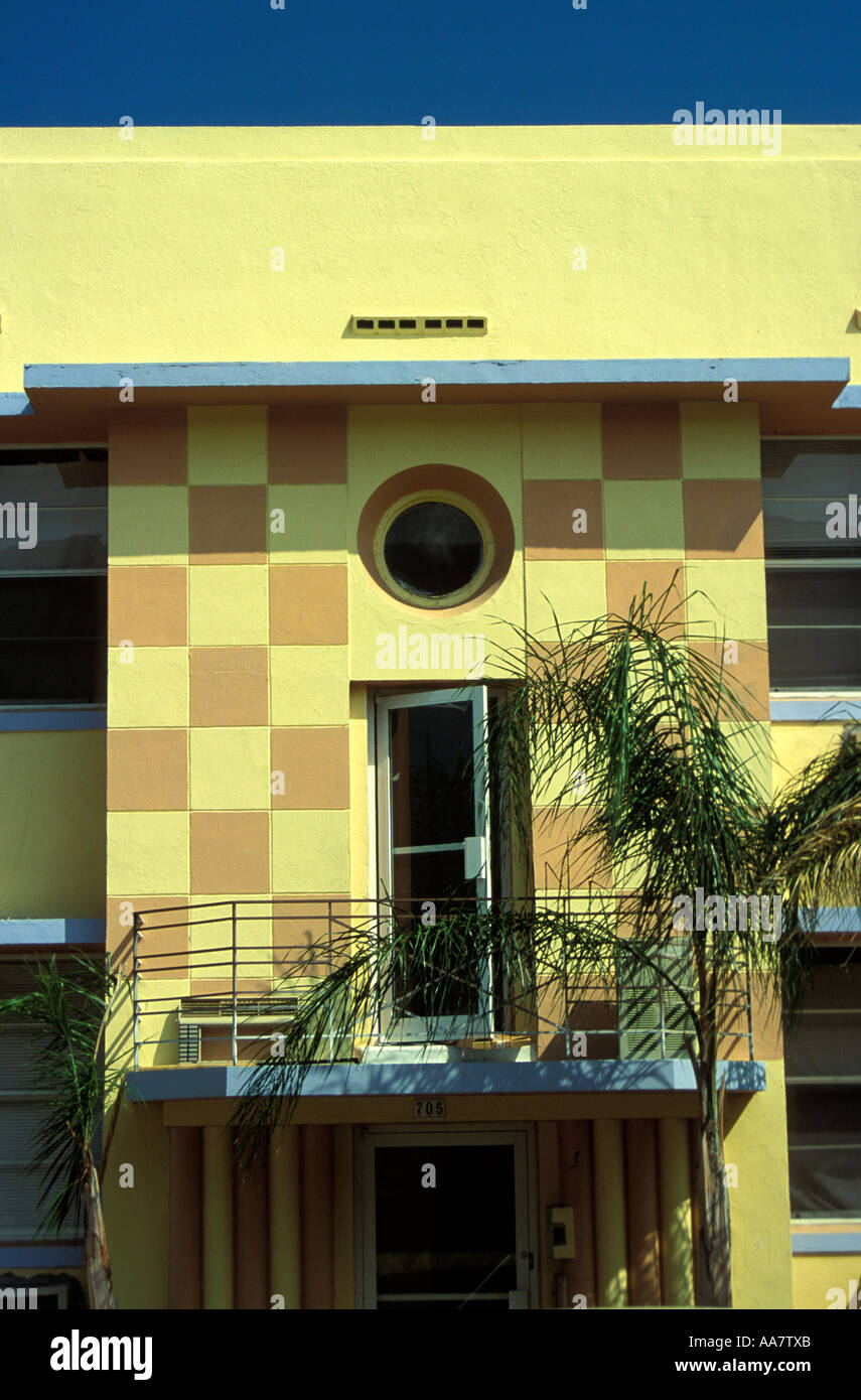 Art deco apartment on Euclid Avenue, South Beach, Miami, USA Stock