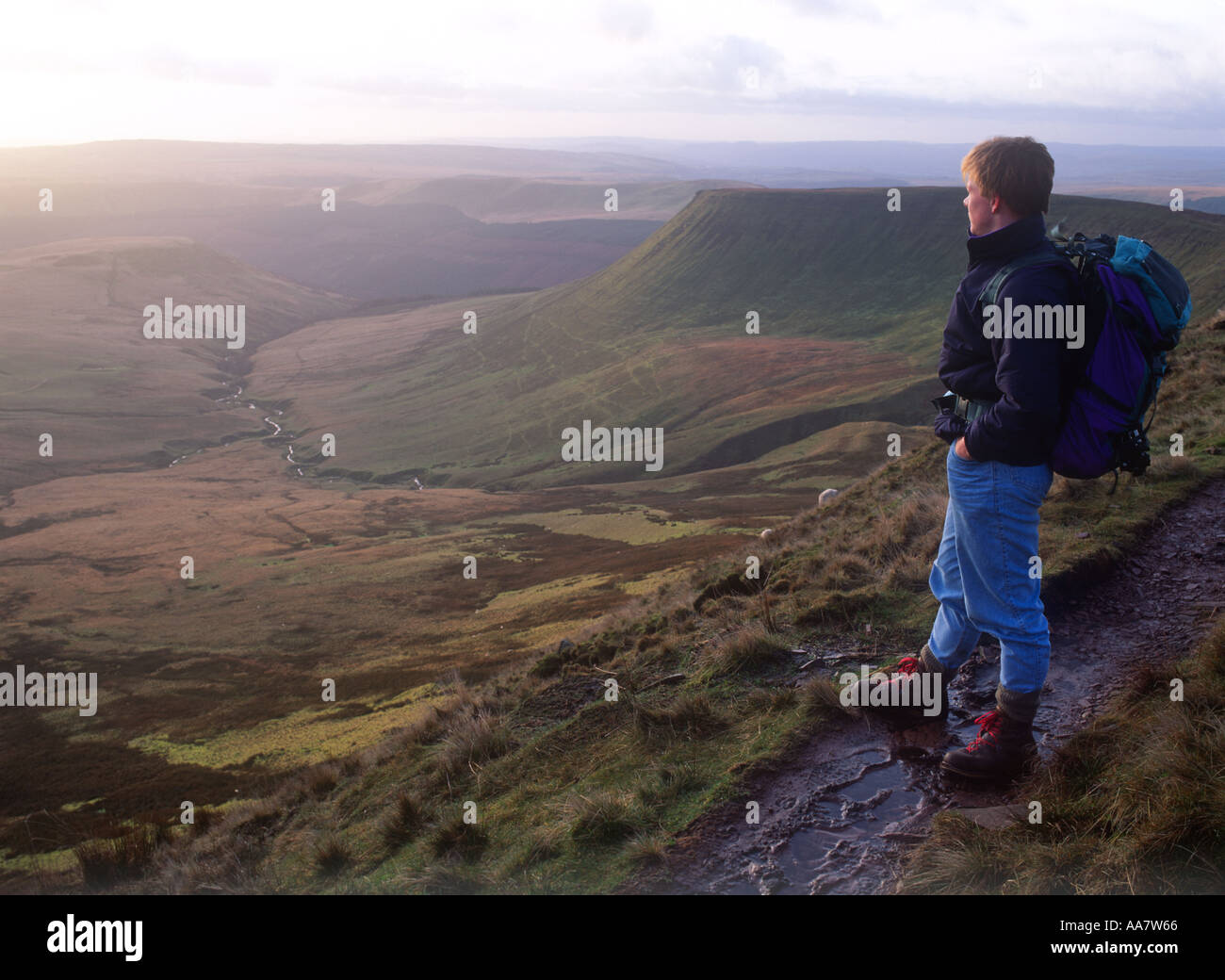 Walking in the Black Mountains Brecon Beacons Mid Wales Stock Photo Alamy