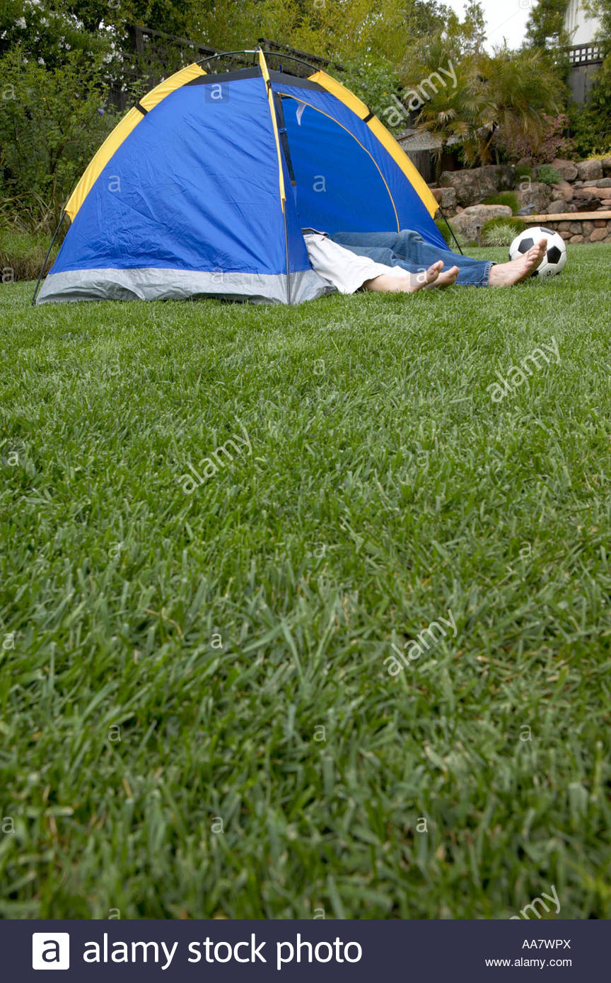 Tent in backyard