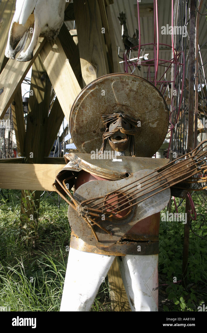 Texas/Mexican Metal Art Mariachi man made from Scrap Metal Stock