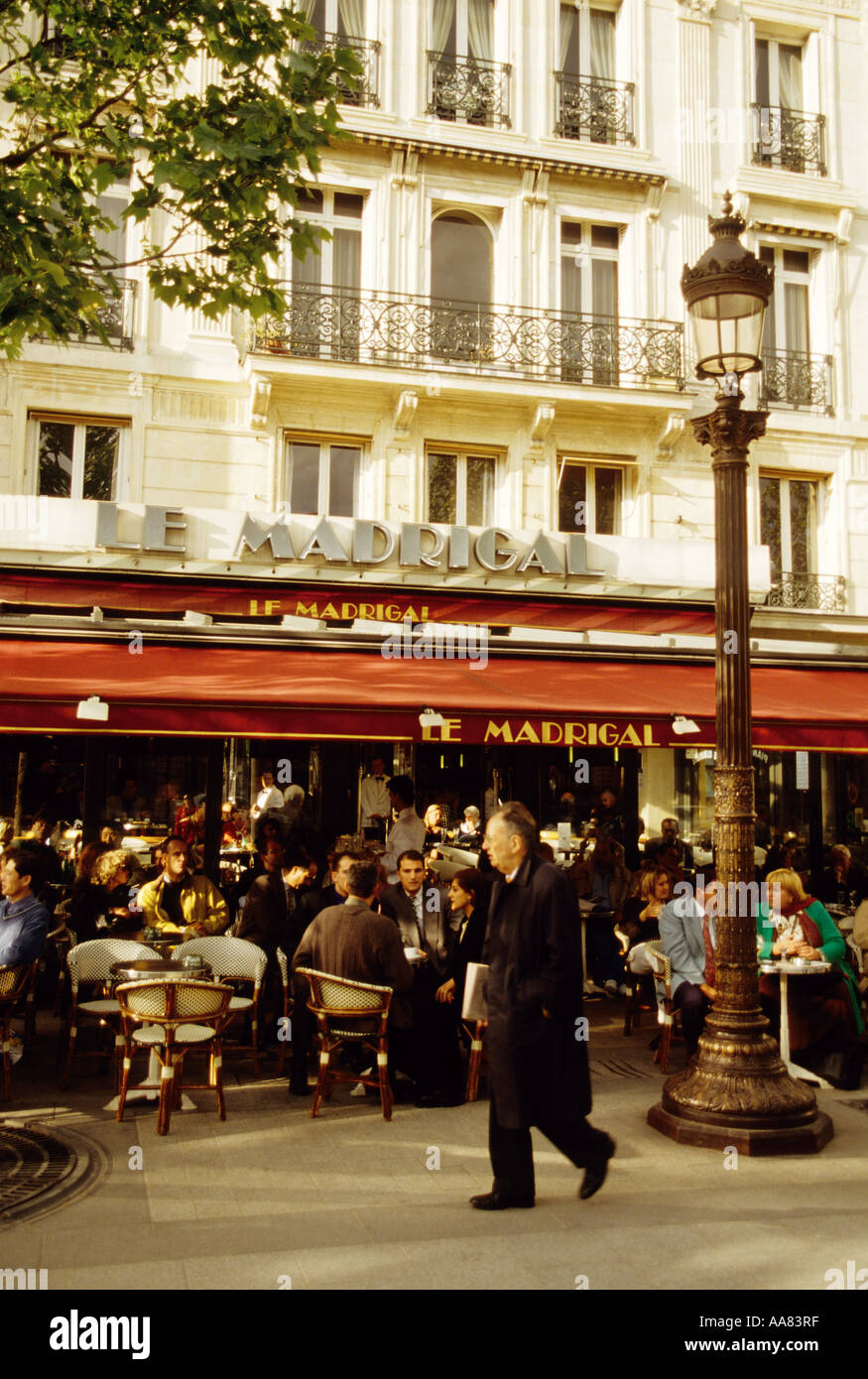 Restaurants on Champs Elysees in Paris, France Stock Photo - Alamy