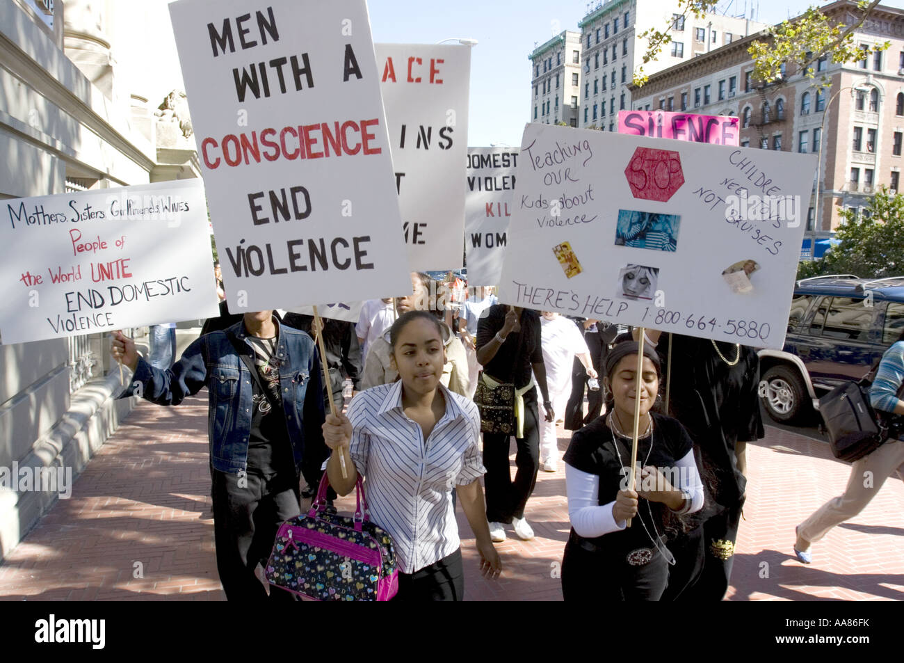 Brides March 2006 against domestic abuse in Manhattan Stock Photo - Alamy