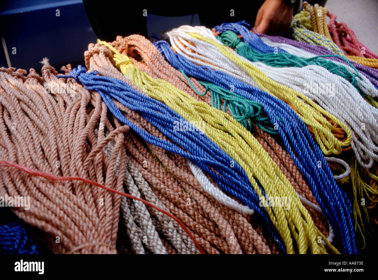 Hammock ropes for sale in San Vicente El Salvador Stock Photo