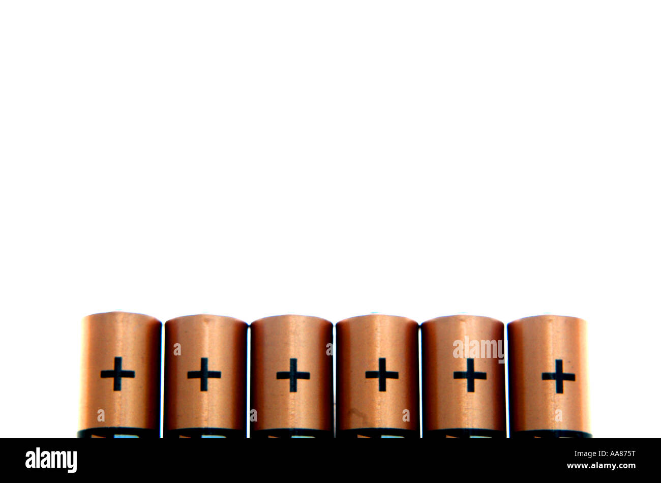 tops of batteries showing plus positive symbol Stock Photo Alamy