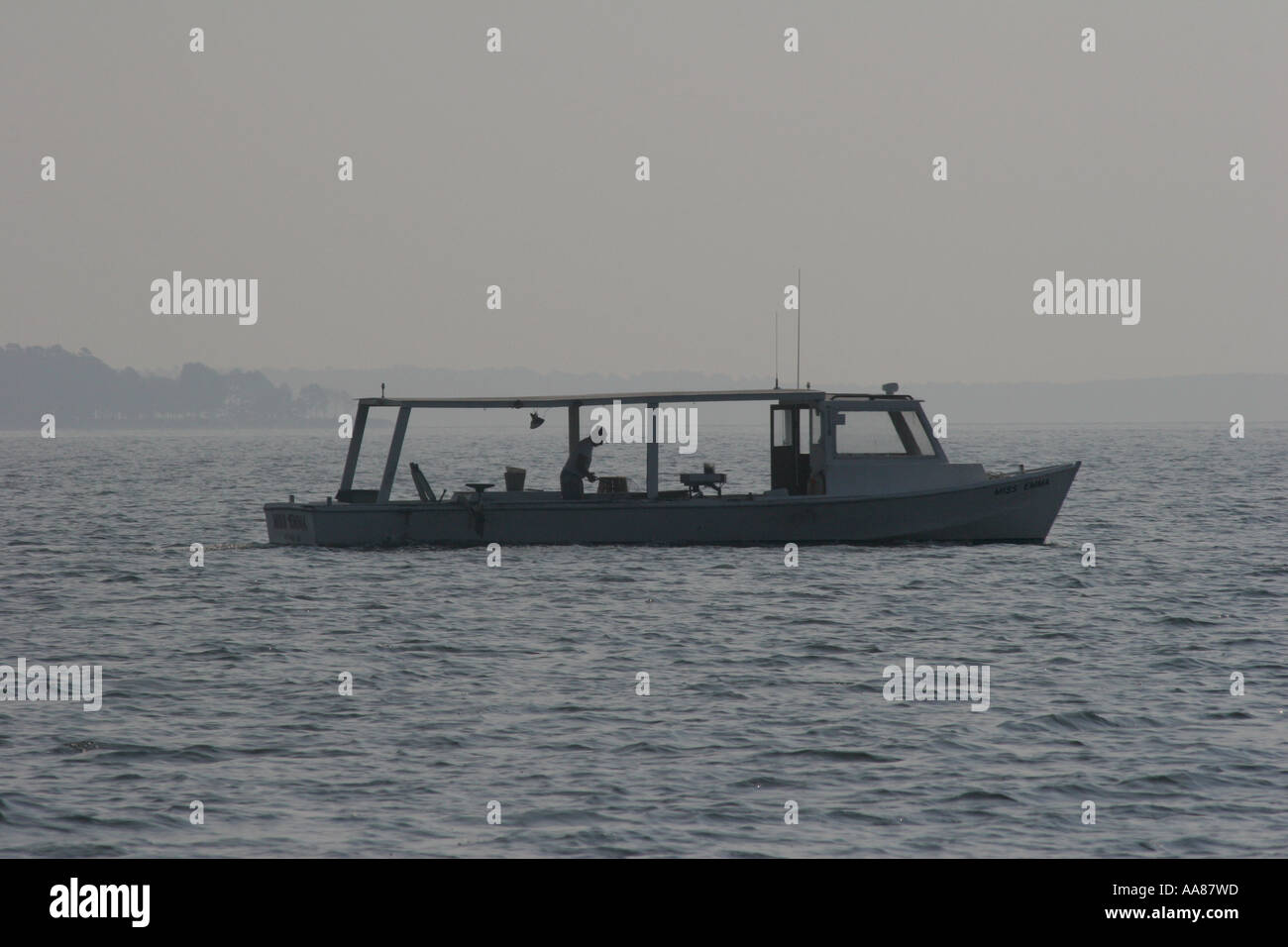 Chesapeake Bay Workboat MISS EMMA trotlining for Crabs Stock Photo - Alamy