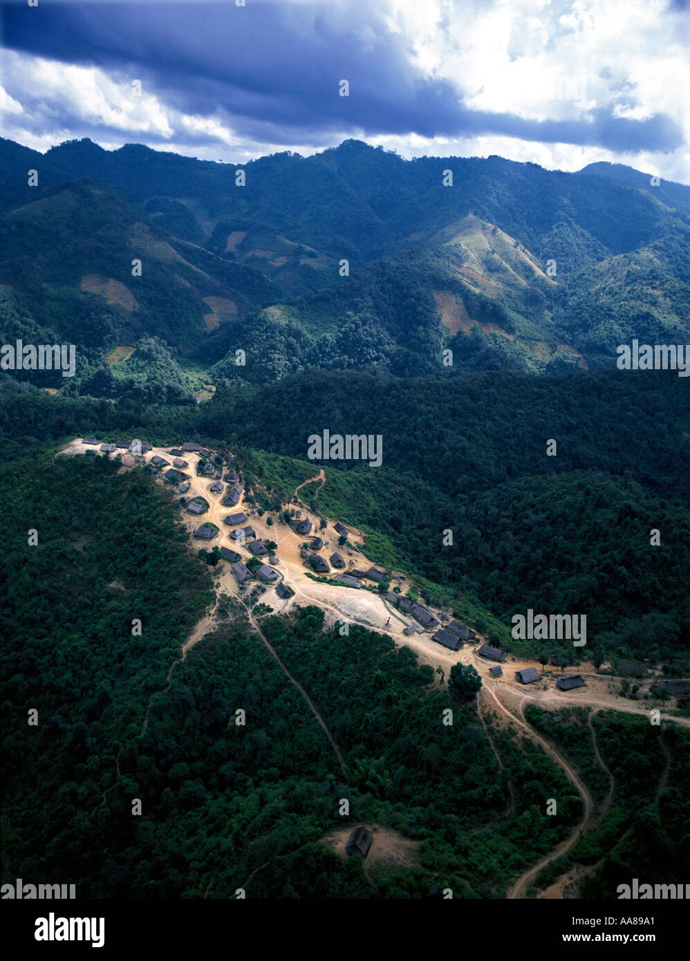 Aerial view of Hmong Village Houaphan Province Laos Stock Photo Alamy
