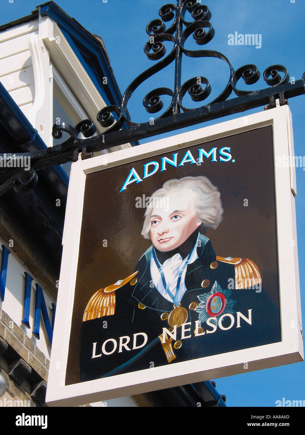 Lord Nelson Adams Pub Sign, East Street, Southwold, Suffolk, England United Kingdom Stock Photo