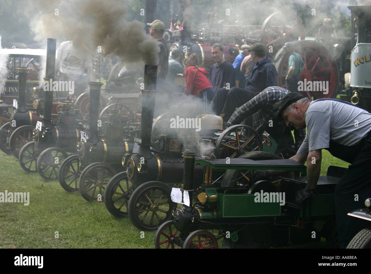 Miniature Traction Engines at Steam Rally Stock Photo