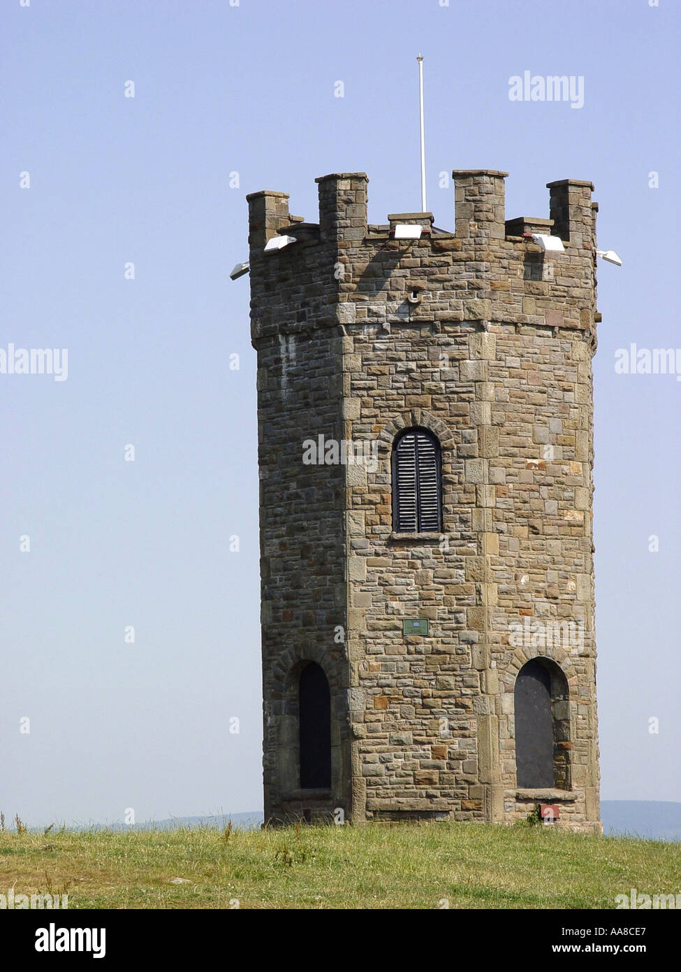 Historical Folly Tower overlooking rural Monmouthshire and the town of
