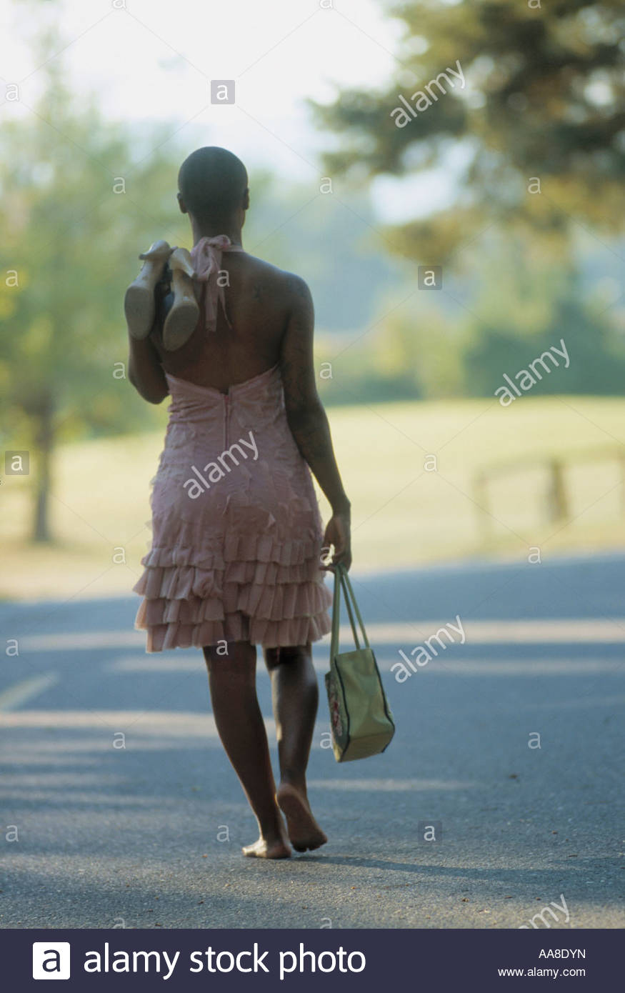 Barefoot African Woman