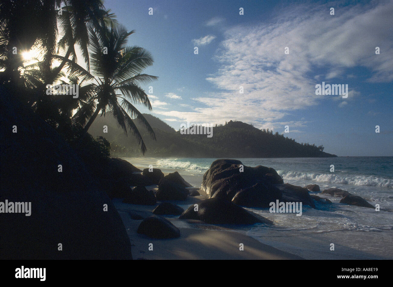 Seychelles tropical beach Stock Photo