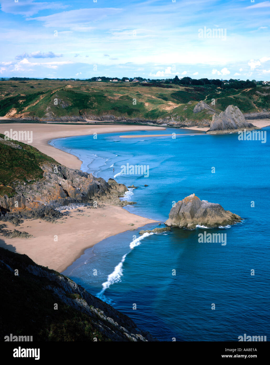 Three Cliffs Bay Oxwich Gower South Wales UK Stock Photo