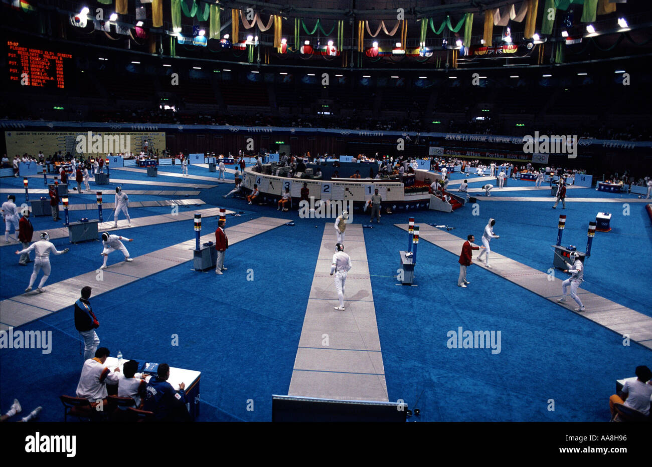 Fencing arena Seoul Olympics Korea 1988 Stock Photo Alamy