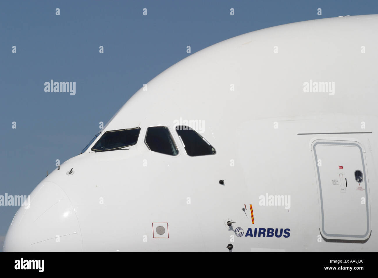 Airbus A380 new double decker passenger commercial airliner the largest airliner in the World Stock Photo