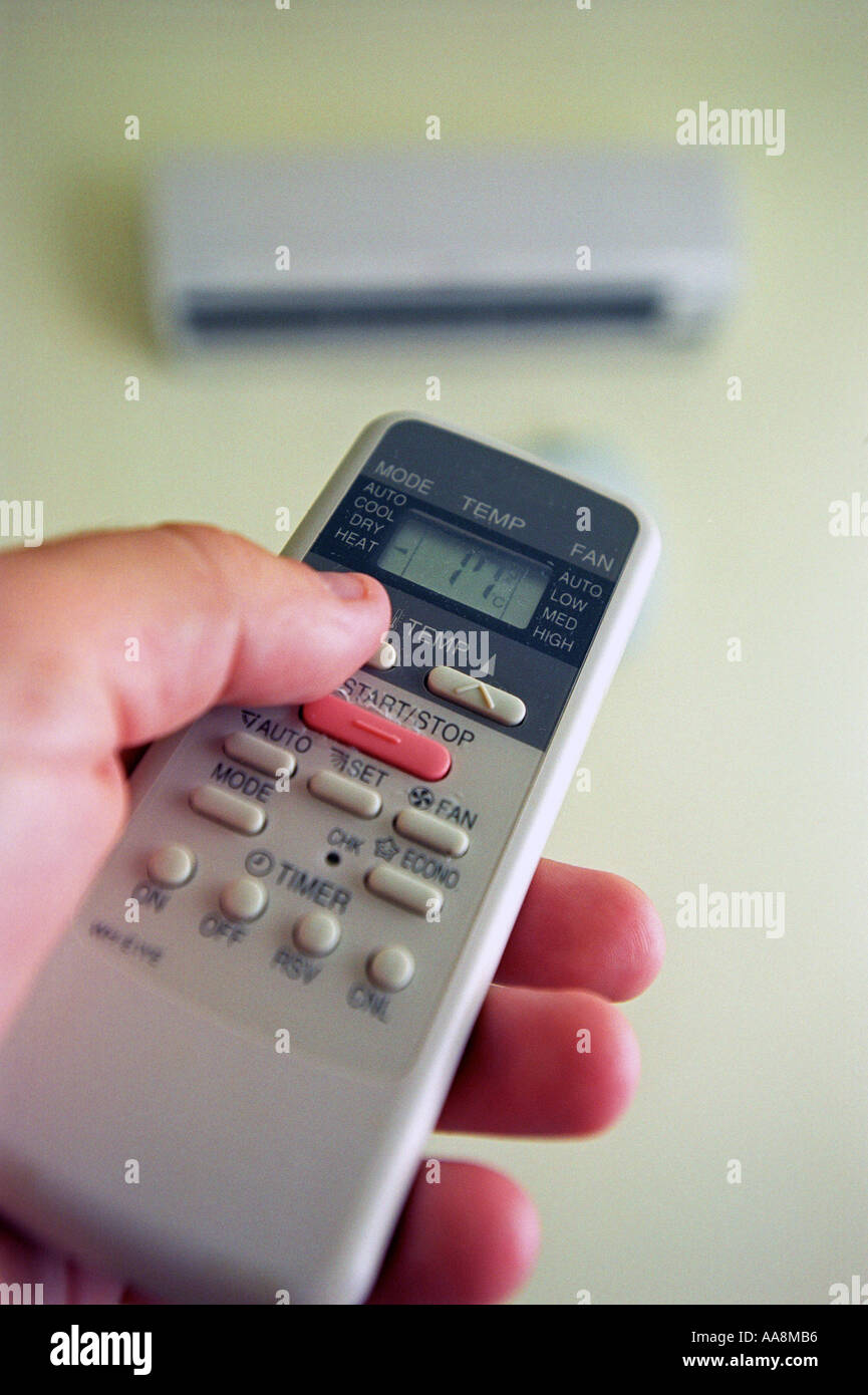 Remote control for air conditioning unit Stock Photo Alamy