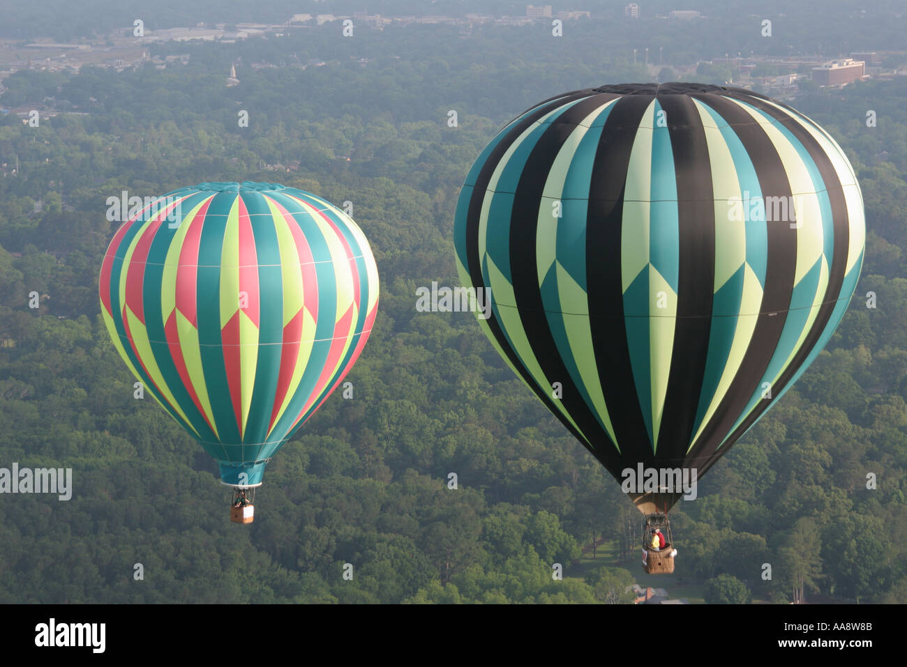 Alabama Morgan County,Decatur,Point Mallard Park,Alabama Jubilee Hot Air Balloon Classic,flight,aerial overhead view from above,view,visitors travel t Stock Photo