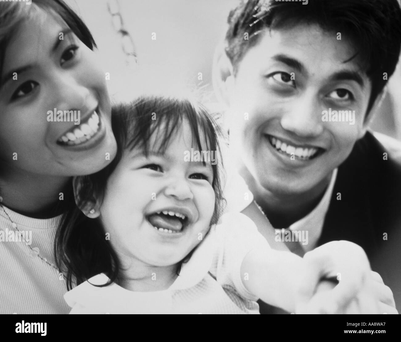 Close up of a couple with their daughter Stock Photo
