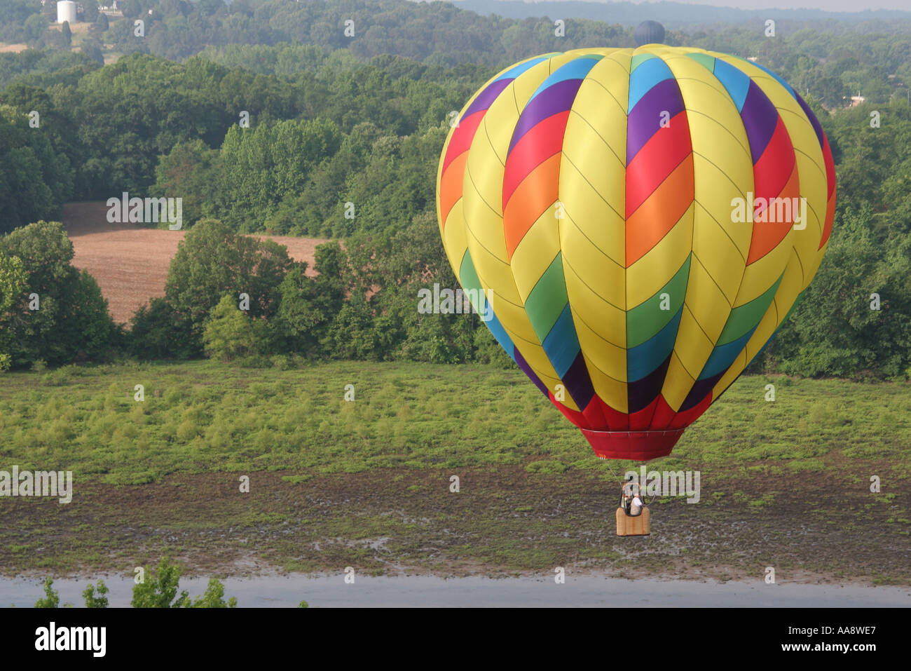 Alabama Morgan County,Decatur,Point Mallard Park,Alabama Jubilee Hot Air Balloon Classic,flight,aerial overhead view from above,view,estuary,wildlife, Stock Photo
