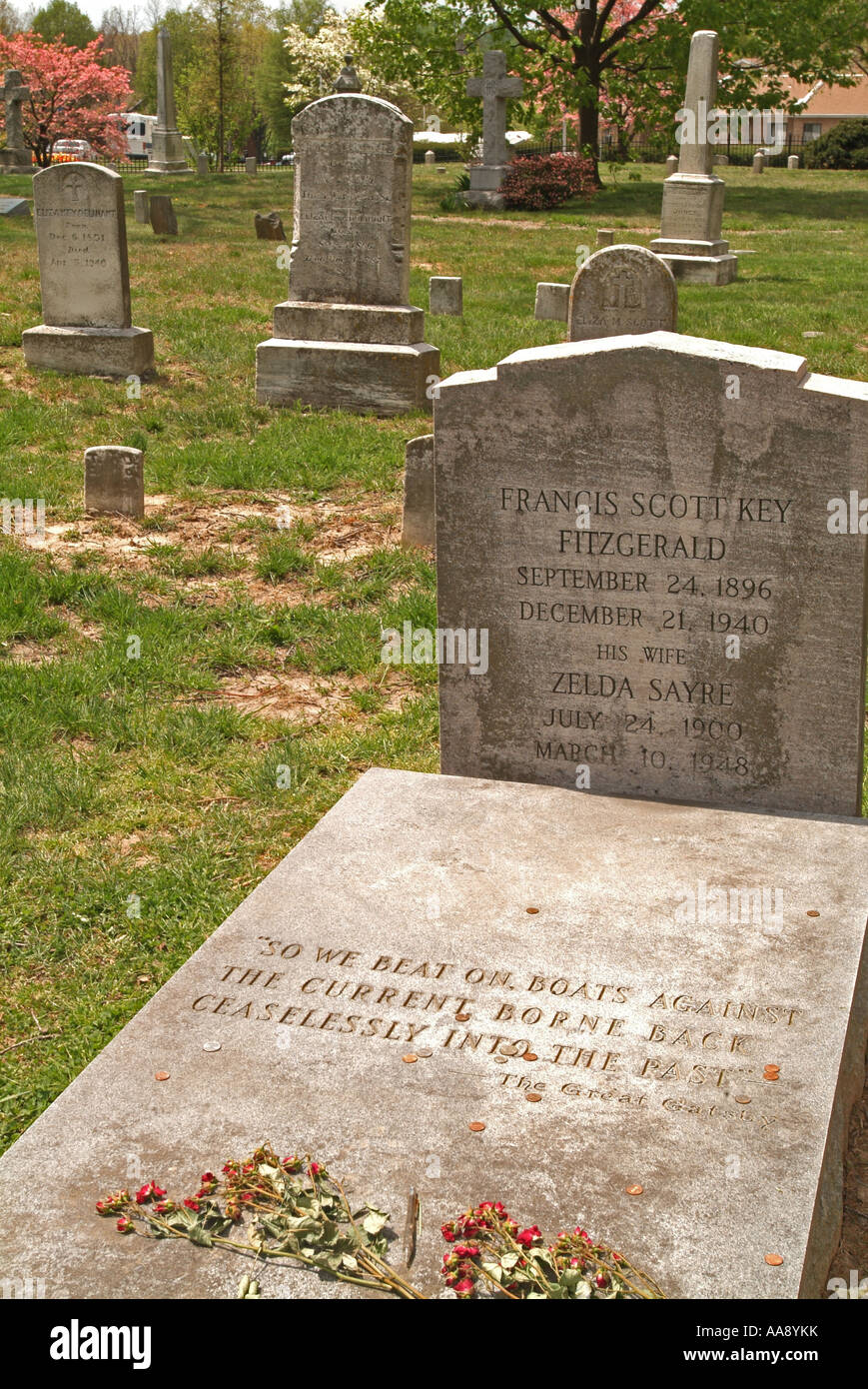 USA Maryland Rockville F Scott Fitzgerald grave Stock Photo