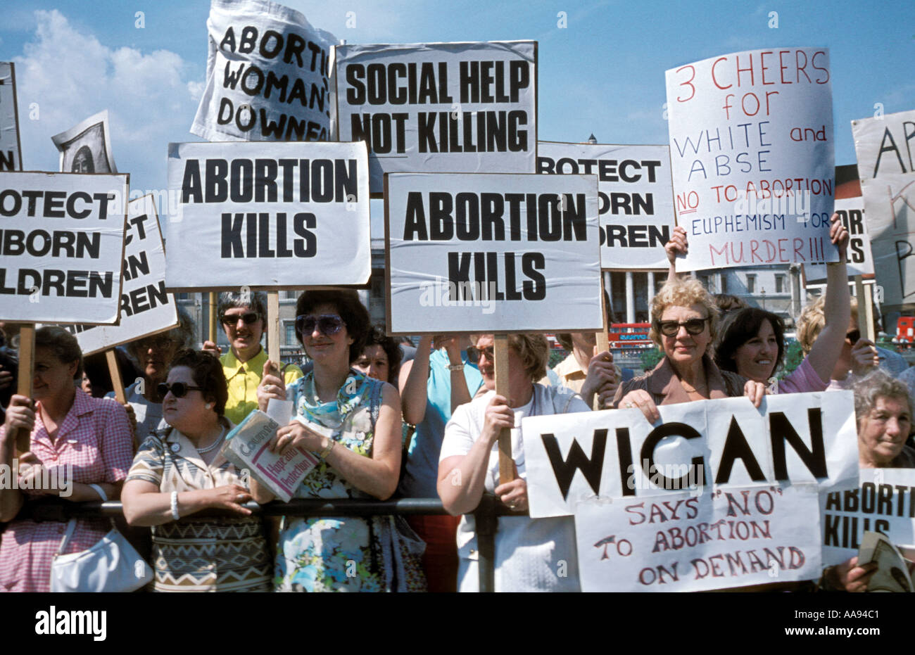 The anti abortion lobby demonstrating in London. Stock Photo