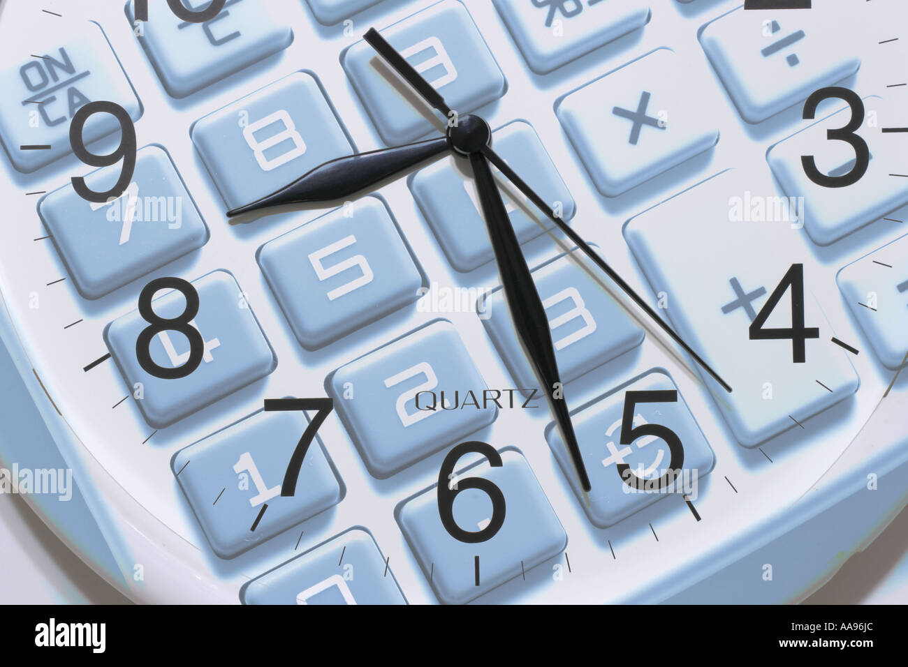 Calculator and Clock Stock Photo Alamy